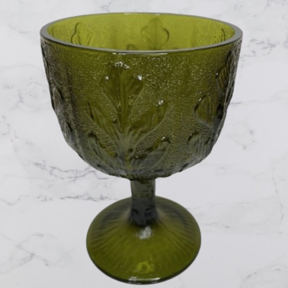 Vintage, FTD Green Glass, Vase, Planter,  Khaki, Olive Green